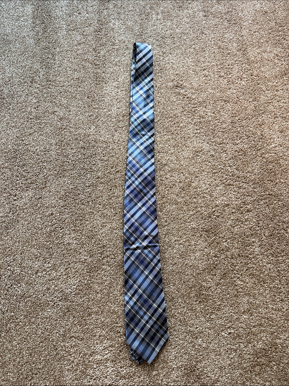 NWT Pronto Uomo Blue and Navy Plaid Men's Tie